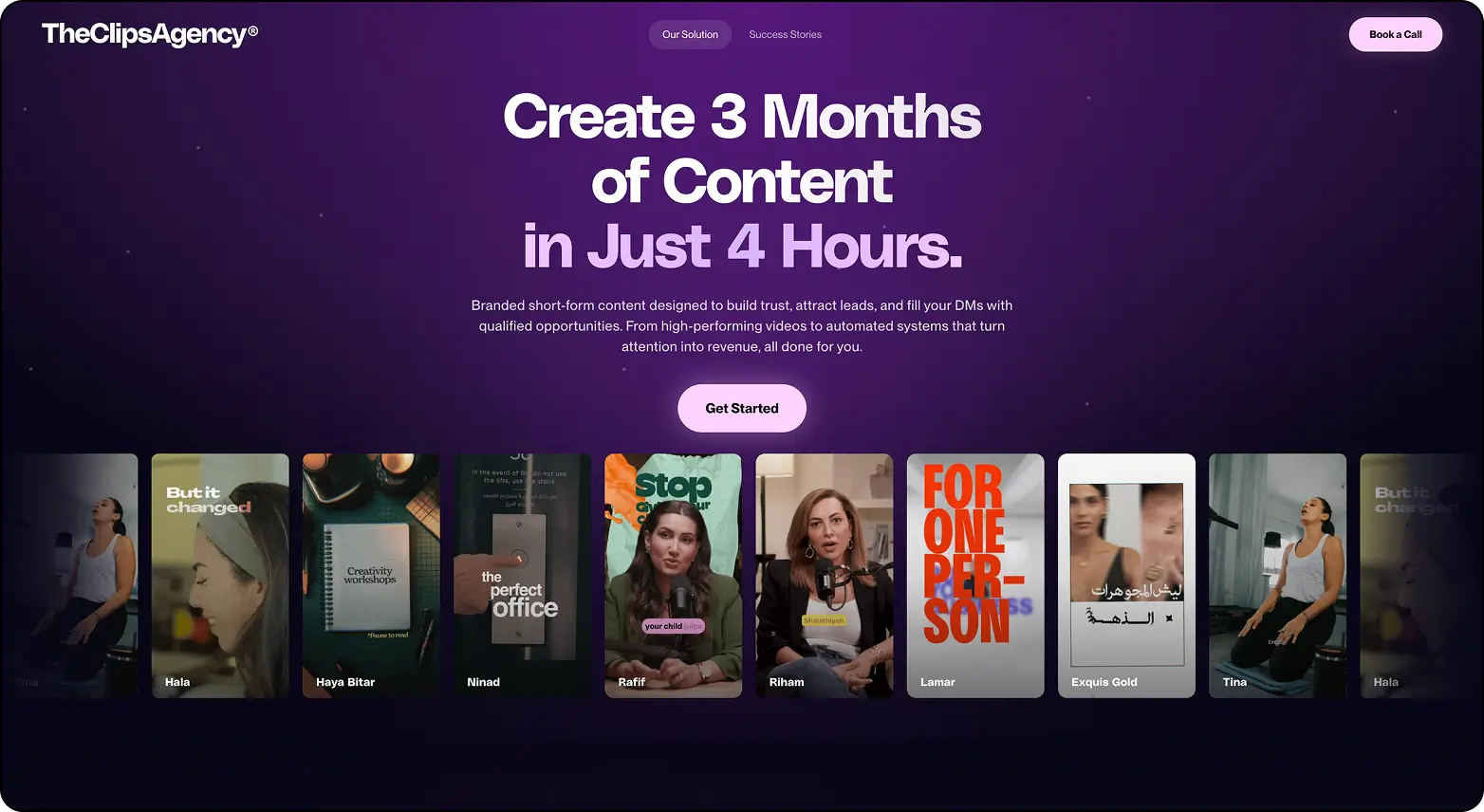 Clips Agency Homepage